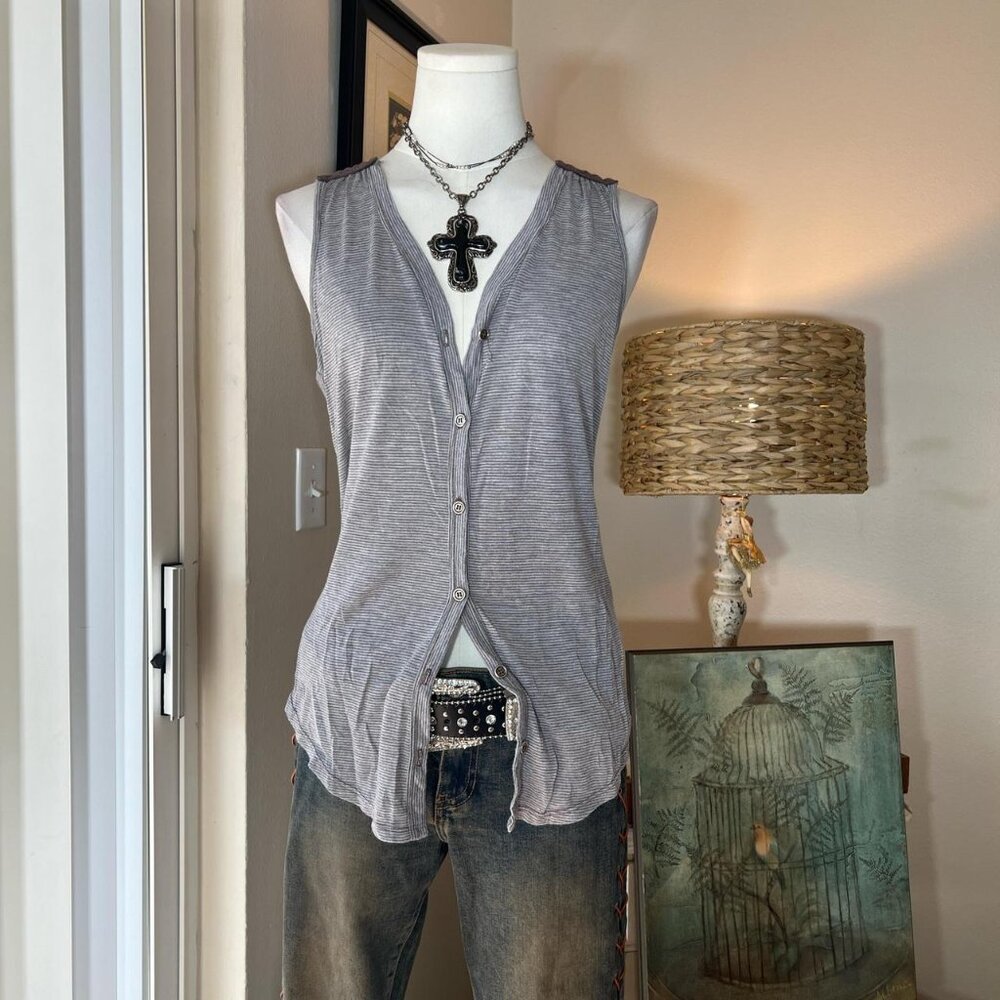 Y2k Grunge Striped Vest